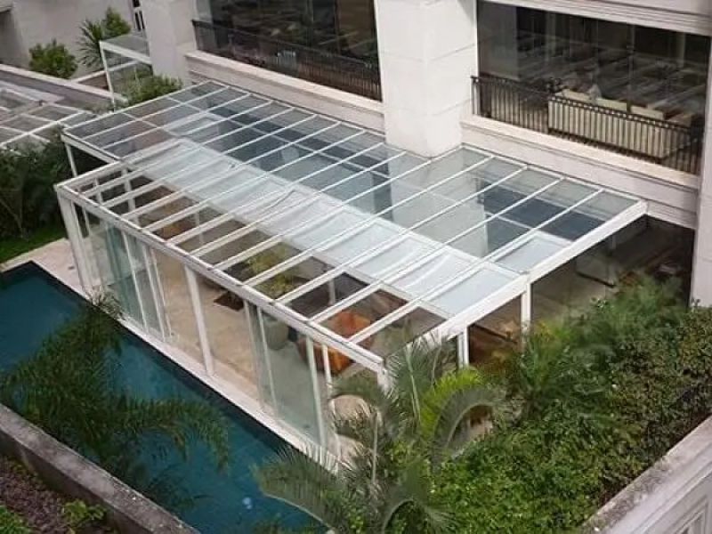 Cobertura de área em Vidro Preços Tapiraí - Cobertura de Vidro com Proteção Solar
